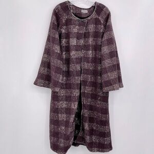 Labe Tesettur Lagenlook plaid long duster coat
